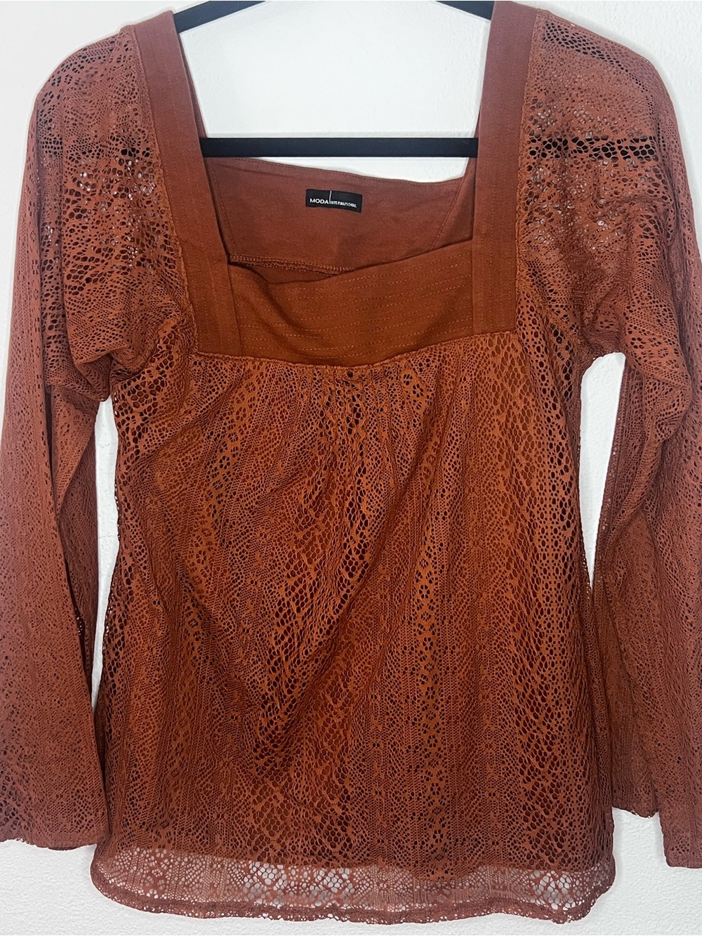 Moda International Rust Brown Crewneck Top-83